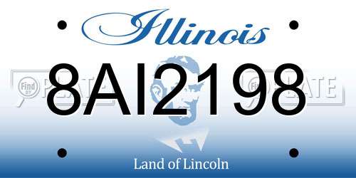 8AI2198 Illinois License Plate