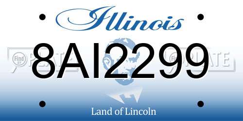 8AI2299 Illinois License Plate