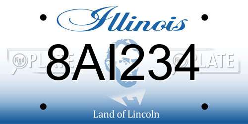 8AI234 Illinois License Plate