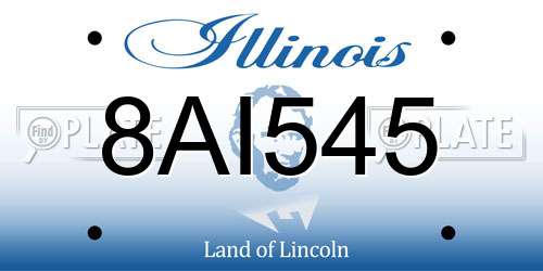 8AI545 Illinois License Plate