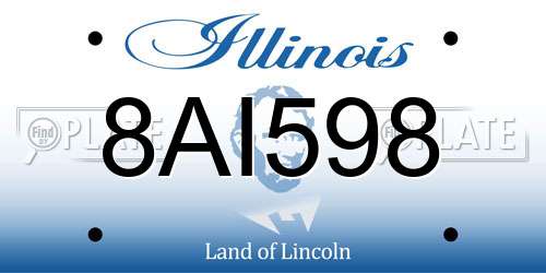 8AI598 Illinois License Plate