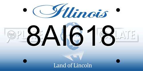8AI618 Illinois License Plate
