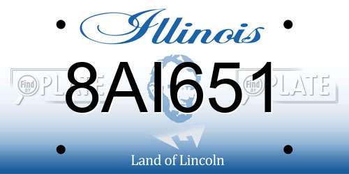 8AI651 Illinois License Plate