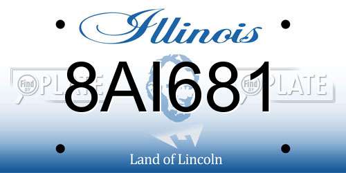 8AI681 Illinois License Plate