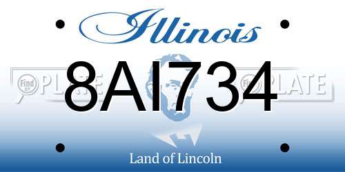 8AI734 Illinois License Plate