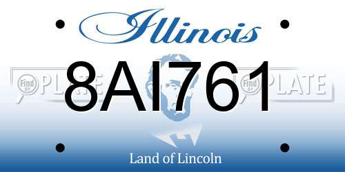 8AI761 Illinois License Plate