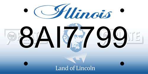 8AI7799 Illinois License Plate