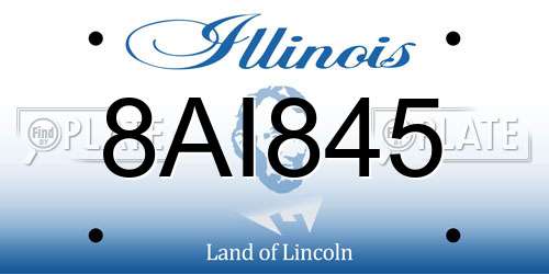 8AI845 Illinois License Plate