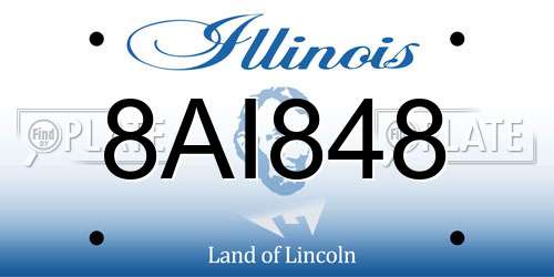 8AI848 Illinois License Plate