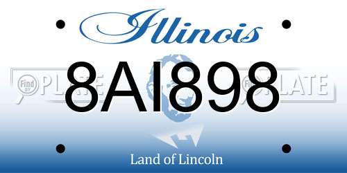 8AI898 Illinois License Plate