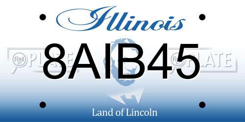 8AIB45 Illinois License Plate