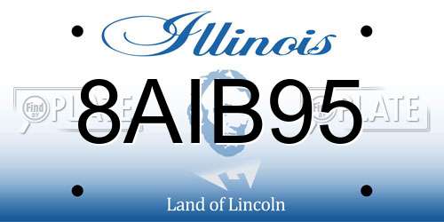8AIB95 Illinois License Plate