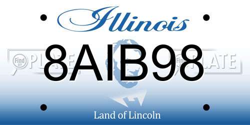 8AIB98 Illinois License Plate
