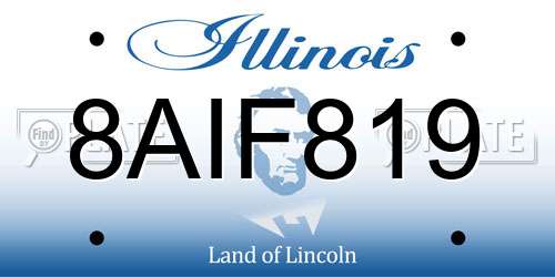 8AIF819 Illinois License Plate