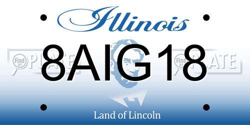 8AIG18 Illinois License Plate