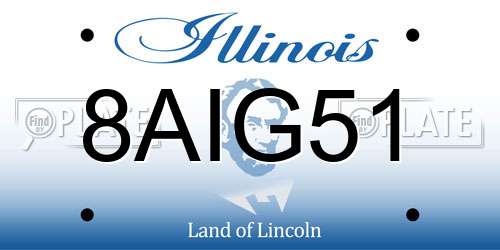 8AIG51 Illinois License Plate