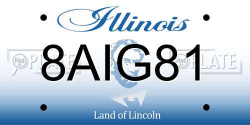 8AIG81 Illinois License Plate