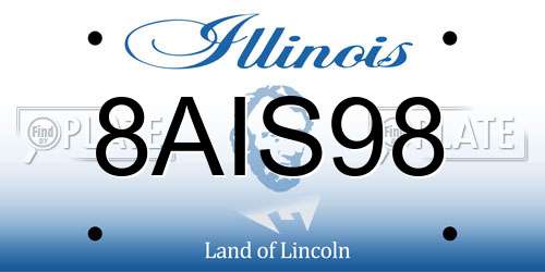 8AIS98 Illinois License Plate