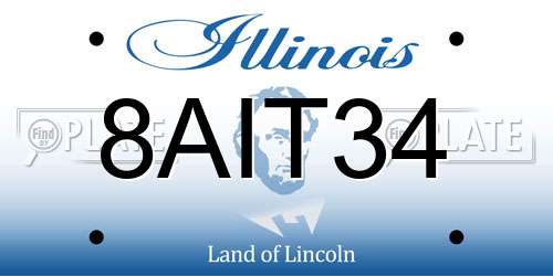 8AIT34 Illinois License Plate