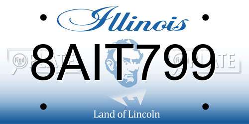 8AIT799 Illinois License Plate