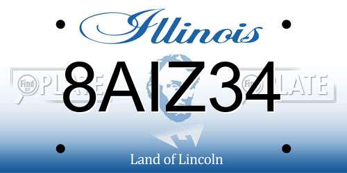 8AIZ34 Illinois License Plate