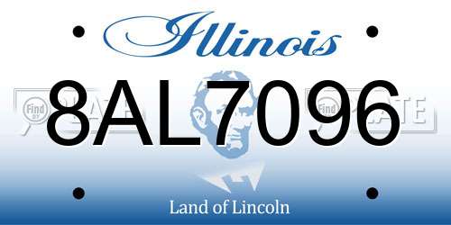 8AL7096 Illinois License Plate