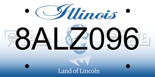8ALZ096 Illinois License Plate