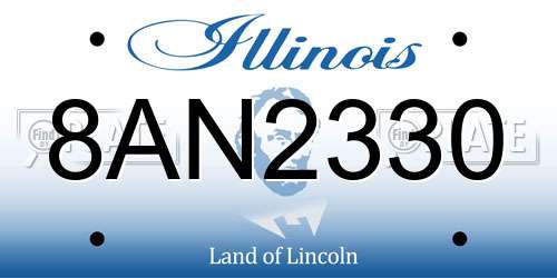 8AN2330 Illinois License Plate