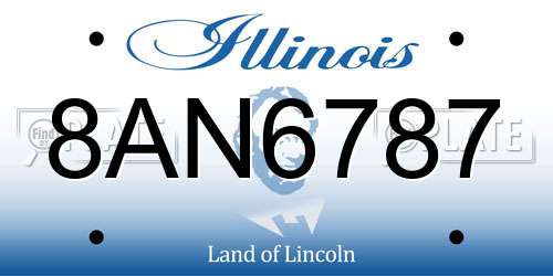 8AN6787 Illinois License Plate