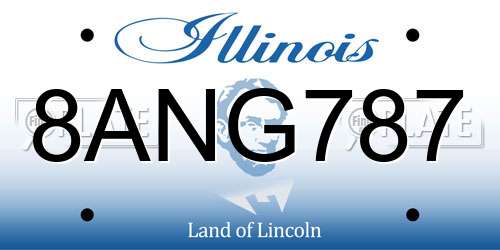 8ANG787 Illinois License Plate