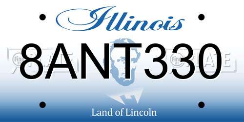 8ANT330 Illinois License Plate