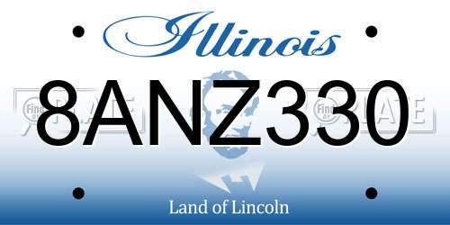 8ANZ330 Illinois License Plate