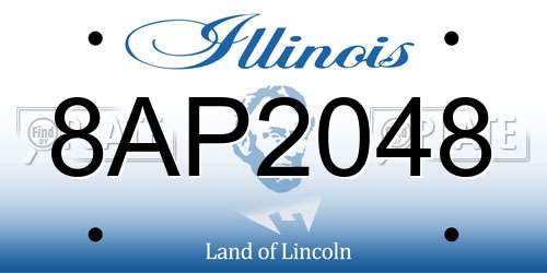 8AP2048 Illinois License Plate