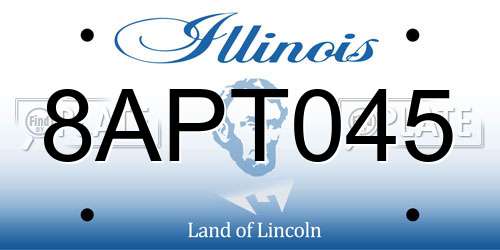 8APT045 Illinois License Plate