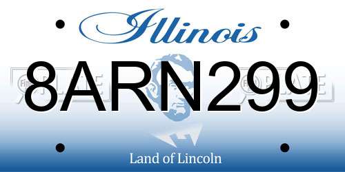 8ARN299 Illinois License Plate