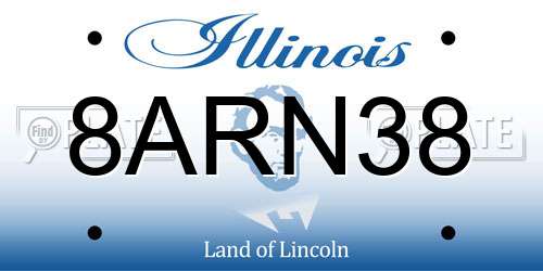 8ARN38 Illinois License Plate