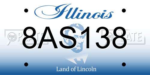 8AS138 Illinois License Plate