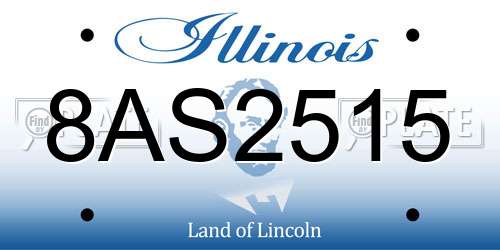 8AS2515 Illinois License Plate
