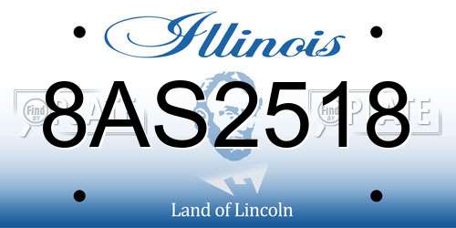 8AS2518 Illinois License Plate