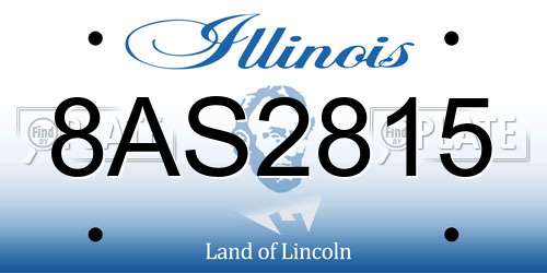 8AS2815 Illinois License Plate