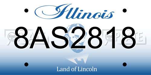8AS2818 Illinois License Plate