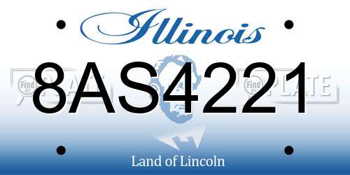8AS4221 Illinois License Plate
