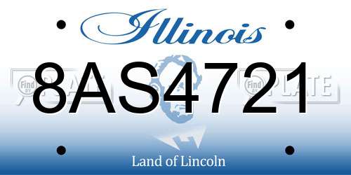8AS4721 Illinois License Plate