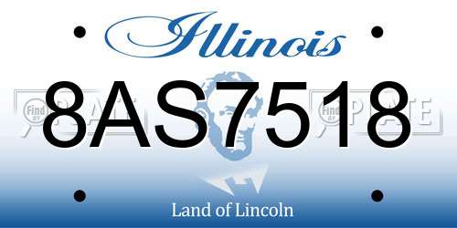 8AS7518 Illinois License Plate