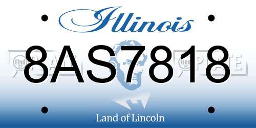 8AS7818 Illinois License Plate