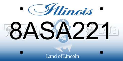 8ASA221 Illinois License Plate