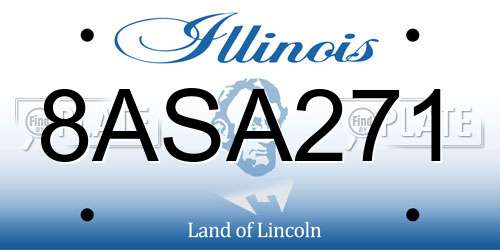 8ASA271 Illinois License Plate