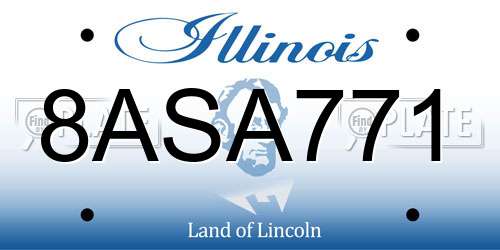 8ASA771 Illinois License Plate