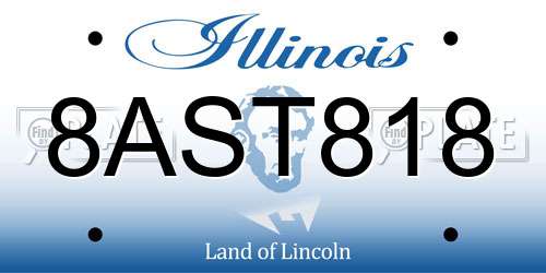 8AST818 Illinois License Plate