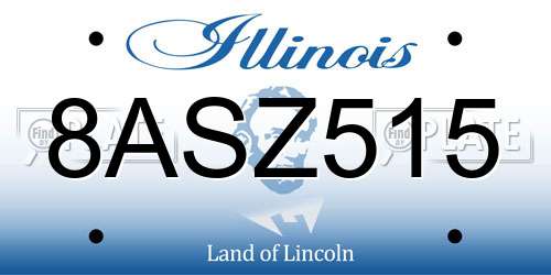 8ASZ515 Illinois License Plate